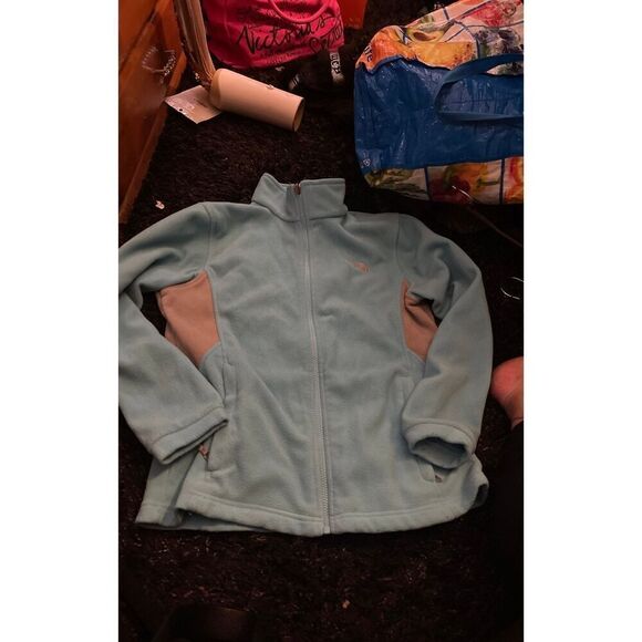 THE NORTH FACe/northface Girl's Quarter Zip Fleece Jacket blue grey - Picture 1 of 7